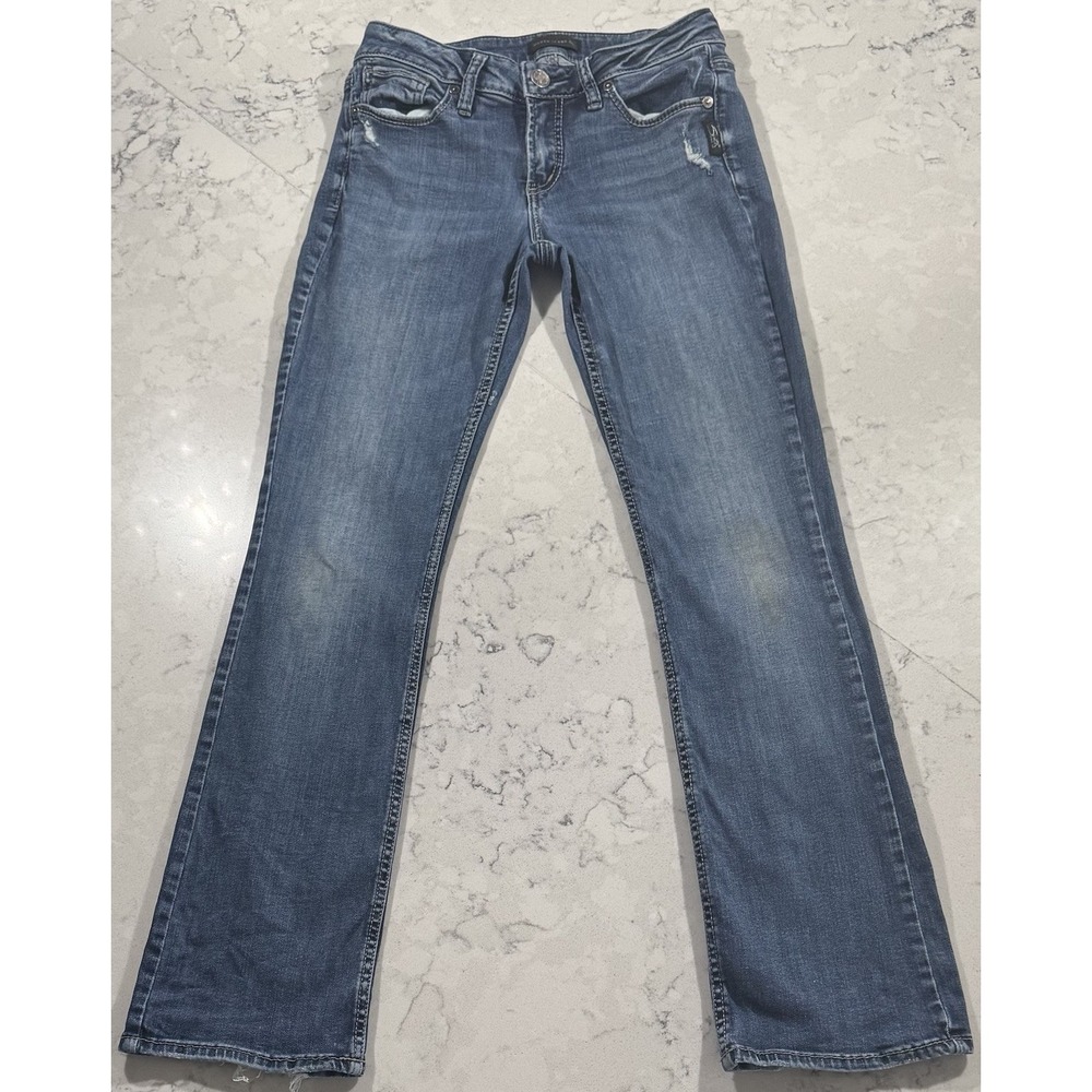 Silver Jeans Co Suki Slim Bootcut Jeans Womens 28x31 Blue Medium Wash Stretch